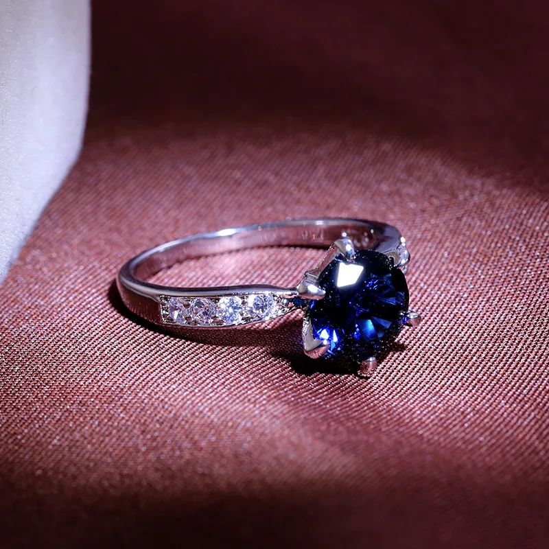 

New Luxury Fashion Silver Plated Pink Engagement Ring Eternal Ring Women's Declaration Christmas Gift Girl Love Jewelry