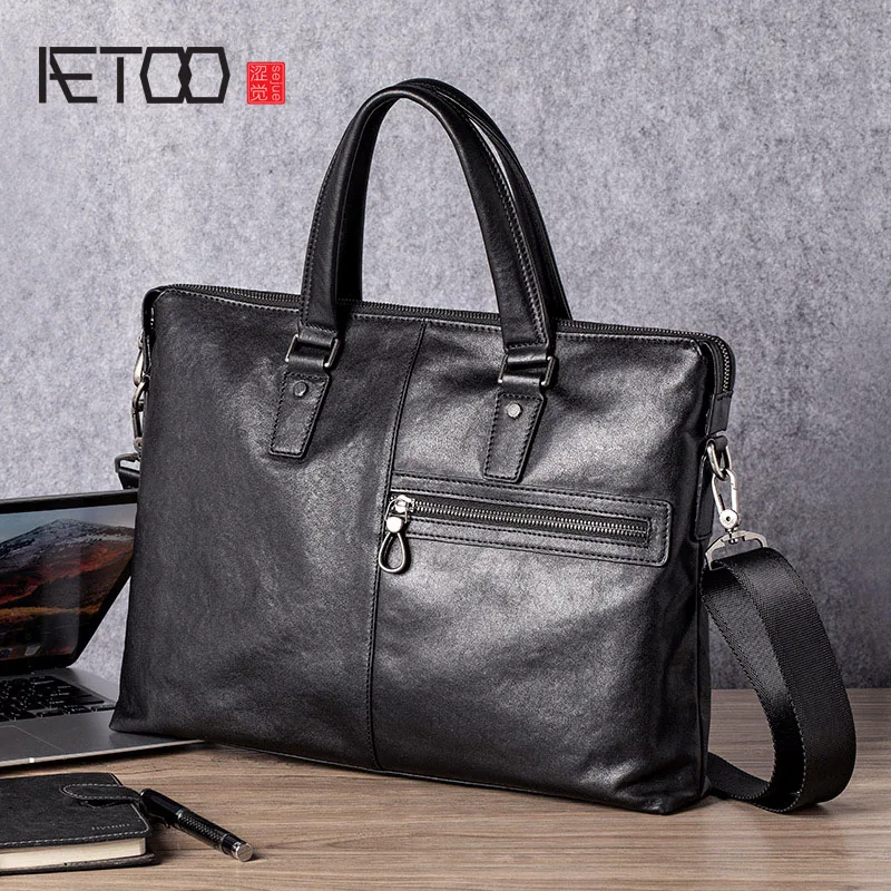 

AETOO Business first layer leather handbags, men's leather briefcases, computer bags, shoulder bags