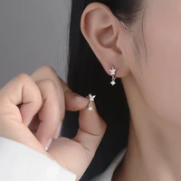 new fashion butterfly zircon earrings ear buckle for women tide cool shiny ear ring jewelry girlfriends gift simple accessories