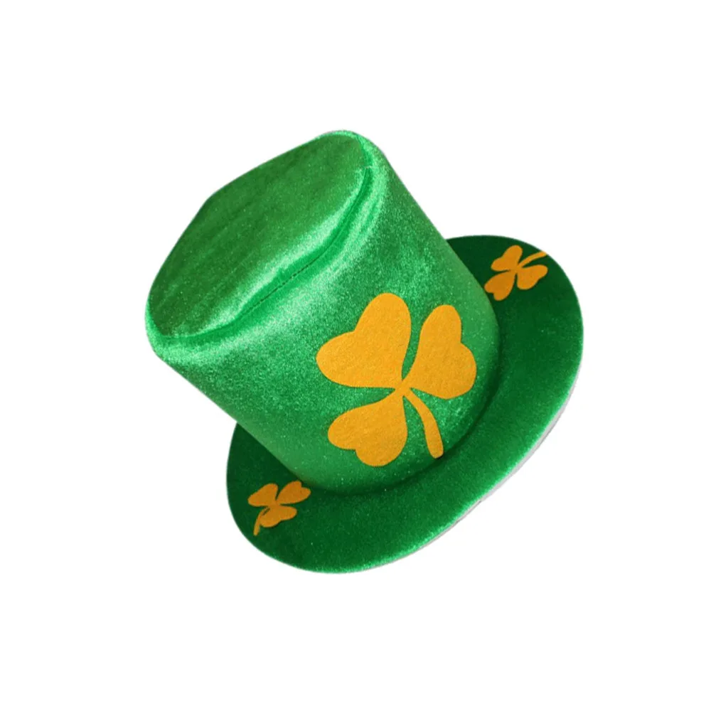 Green Shamrock Festival Party Cap Non-woven St. Patricks Day Tophat Creative Headdress Favors Decorations Props | Дом и сад