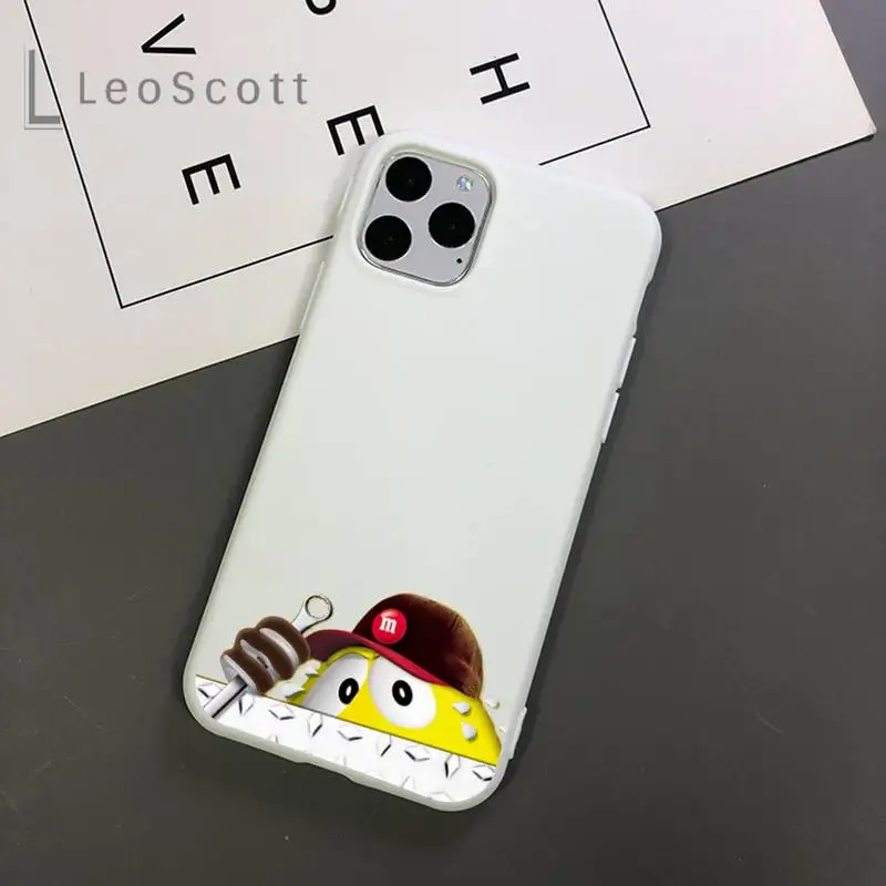 

M&M's funny Chocolate Nutella cute Phone Case Candy Color for iPhone 11 12 mini pro XS MAX 8 7 6 6S Plus X 5S SE 2020 XR