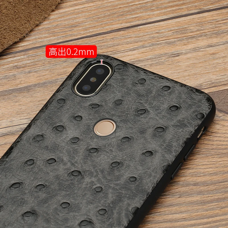 Чехол из натуральной кожи с узором страуса для Xiaomi mi 8 8SE 9se A2 x 2S 6 max 3 Red Note 7 pro защита