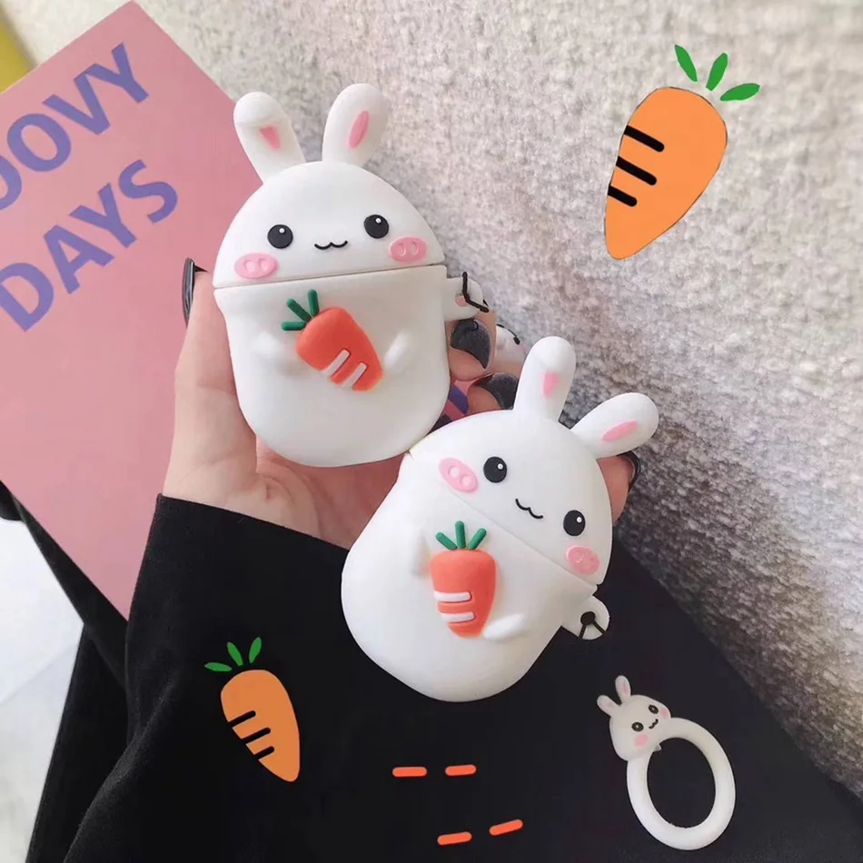 3D чехол для наушников s для AirPods чехол с милым мультяшным изображением бутылки молока для Apple Airpods Защитная крышка для Earpods чехол для наушников кольцевой ремешок