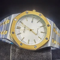 pladen watches men gold and silver calendar luminous outdoor classic brand man watch quartz stainless steel rel%c3%b3gio masculino