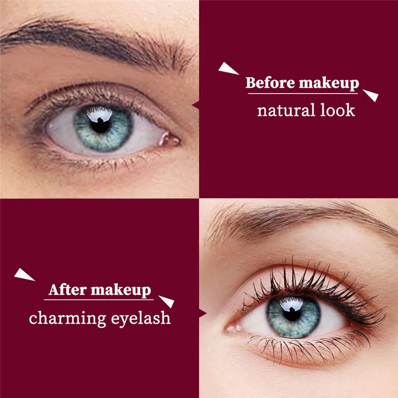 New Double Headed 4D Curly Mascara Cream White Black Smudgeproof Silk Fiber Makeup Eyelash Extension Waterproof Women Cosmetics |