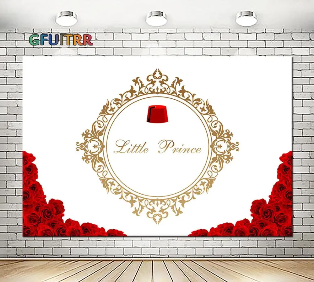 GFUITRR маленькая принцесса фотография Фон Baby Shower День рождения фото фон красный розовый баннер виниловый фото стенд реквизит