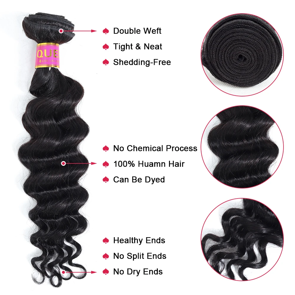Товары Queen Hair бразильские человеческие волосы 3 пряди застежкой свободные