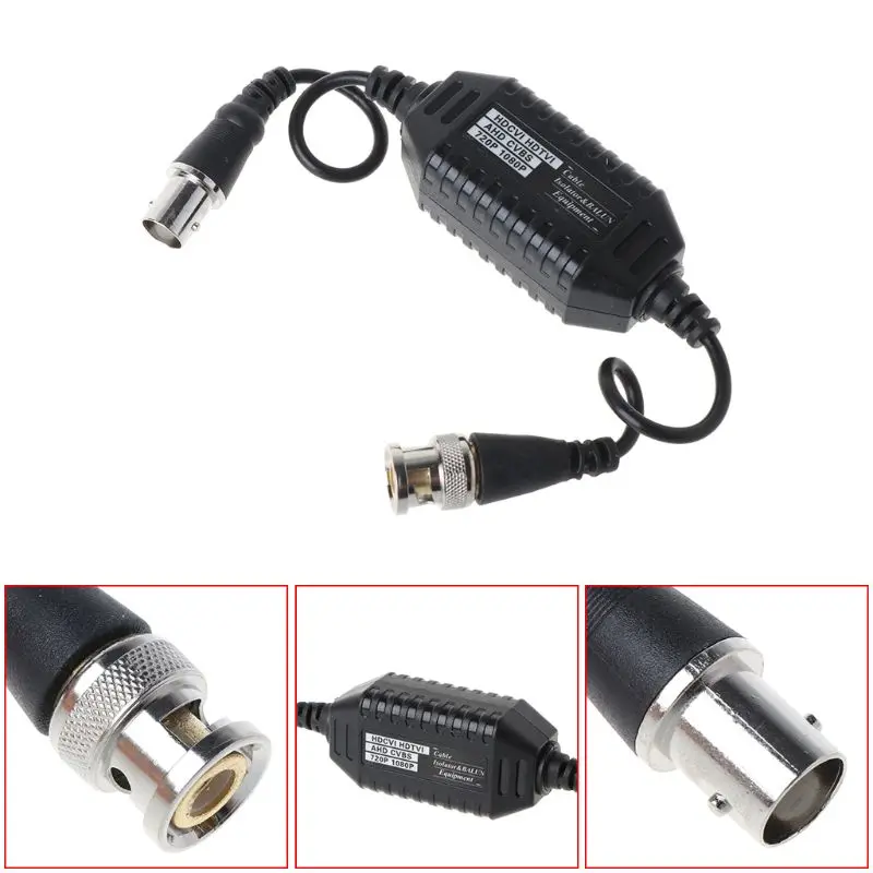 

AHD/CVI/TVI/HDCVI/HDTV Male to Female Coaxial Video Ground Loop Isolator with Built-in Video BALUN for CCTV Camera G92E