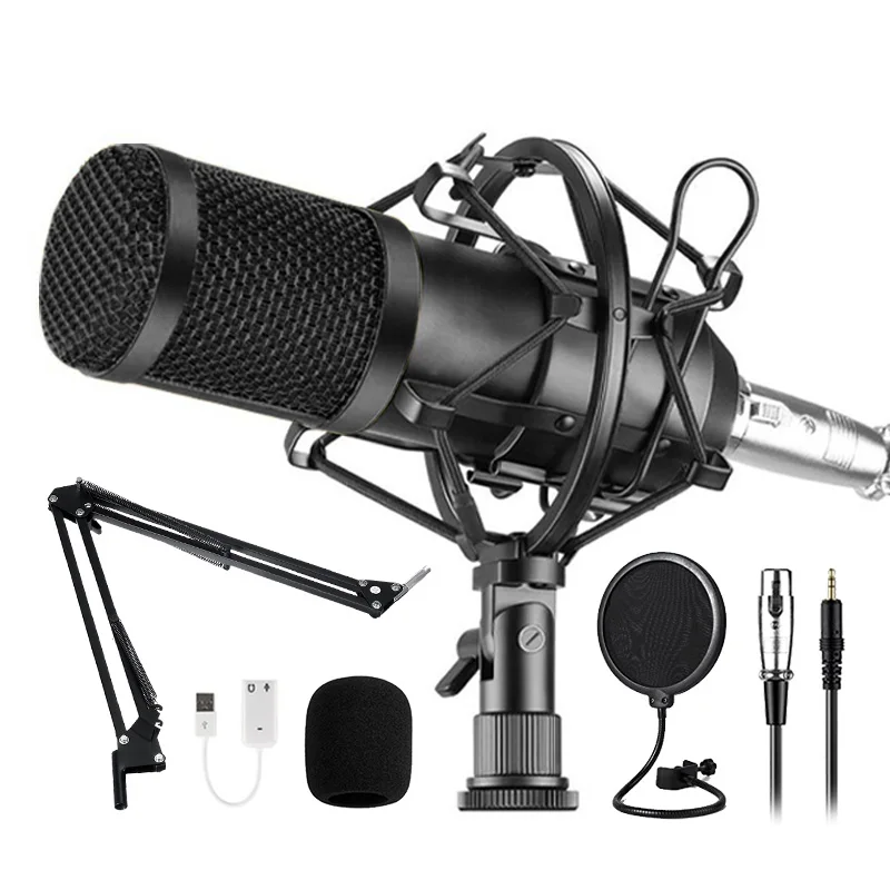 BM800 микрофон для студийной фотосъемки с конденсаторным микрофоном V8 и звуковой