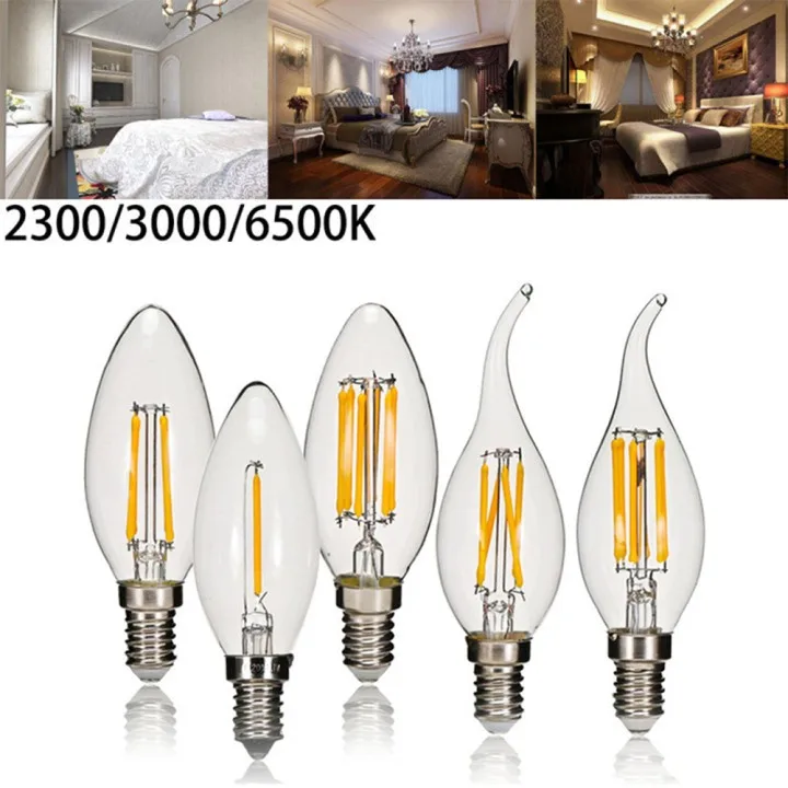 

Creative LED Filament Candle C35 Lamp Light Bulb E14 4W Amber Clear Retro Vintage Bulbs Decorative Home Lighting