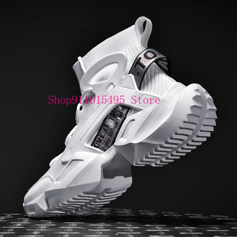 

Men's Fashion Sneakers High Top Socks Shoes Men Casual Shoes Breathable Walking Shoes Men Vulcanize Shoes Light Popular Shoes