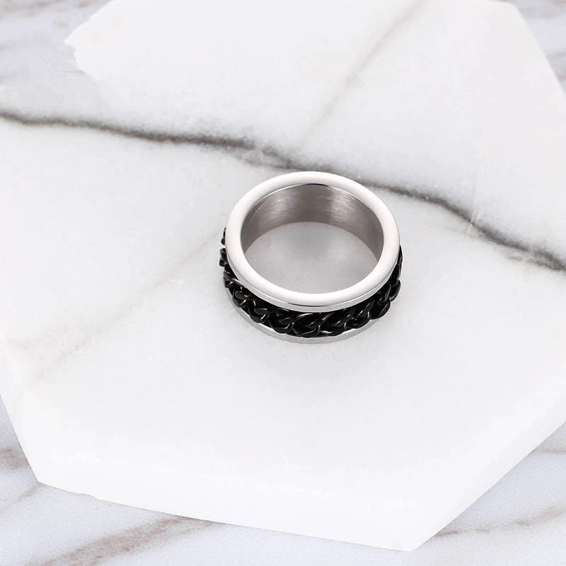 Унисекс черное крутое круглое кольцо модное Золотое ювелирное изделие