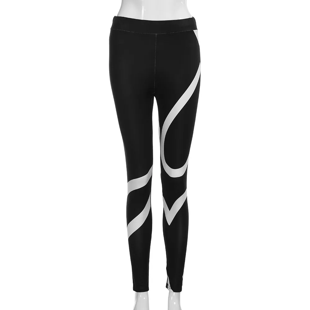 

Sexy High Waist Sport Leggings Womens Splice Skinny Workout Gym Leggings Fitness Sports Cropped Pants Squat Proof Pants