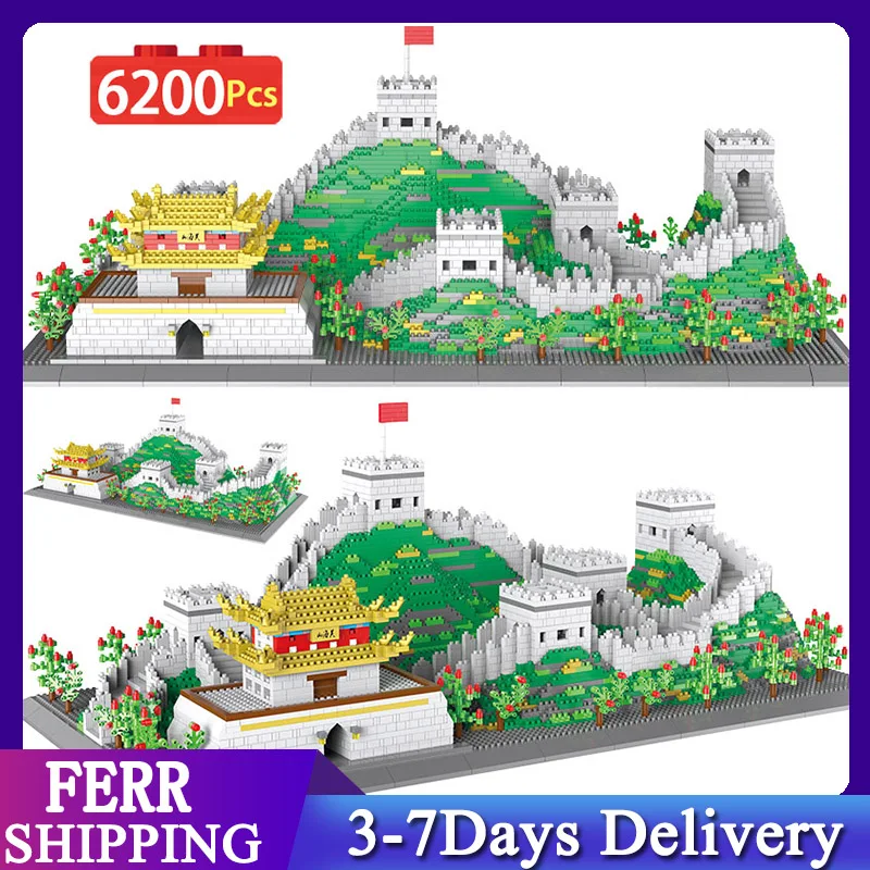 

2021 6200pcs Creator Famous Architecture Diamond Great Wall Building Blocks Technical 3D Model Education Brick Toys For Children