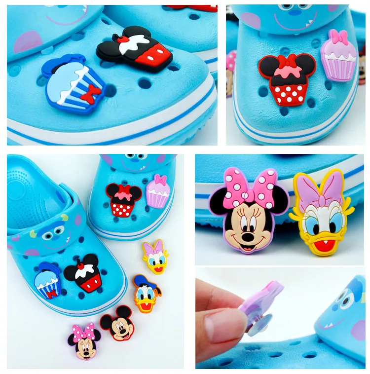 Disney Cartoon Animal Croc Charms Accessories Mickey Mouse PVC Shoe Decoration Elegance for Women Boys Friends Kids Gifts Badges