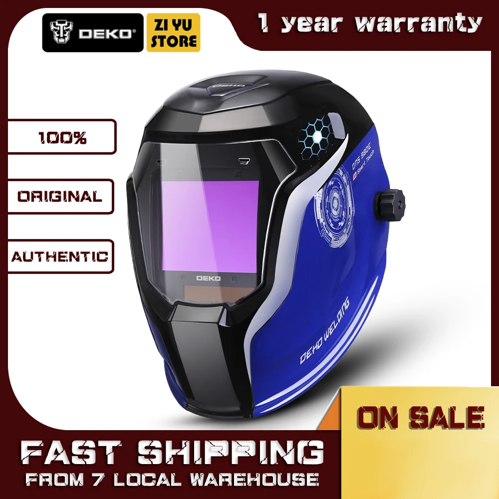 

DEKO DNS-980E Upgraded Solar Power Auto Darkening Welding Helmet Shade Range 4/5-8.5/9-13.5 Welding Mask for TIG MIG MMA