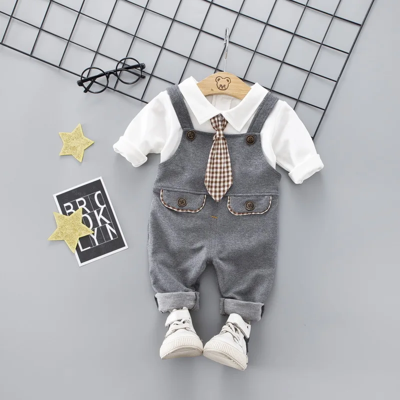 Детский костюм коллекция 2019 года детская одежда клетчатый галстук платье для