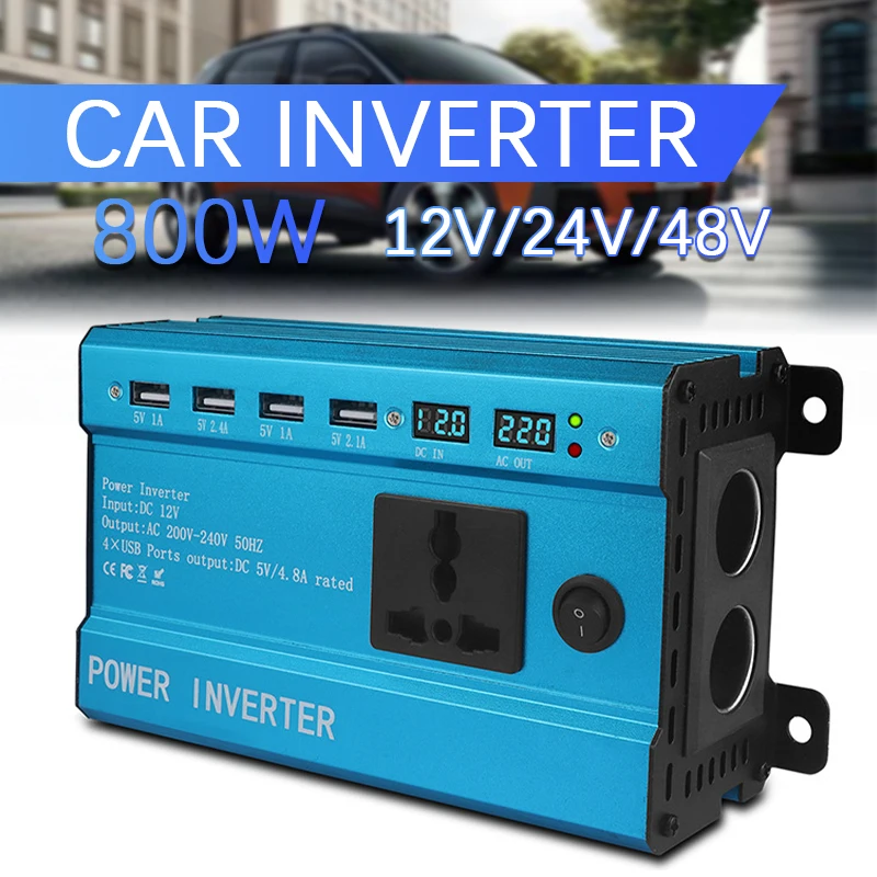 

800W Power Inverter DC 12/24/48 AC 220V Car Power Inverter USB Modified Sine Wave Inverter Car Power Inverter Charger Adapter