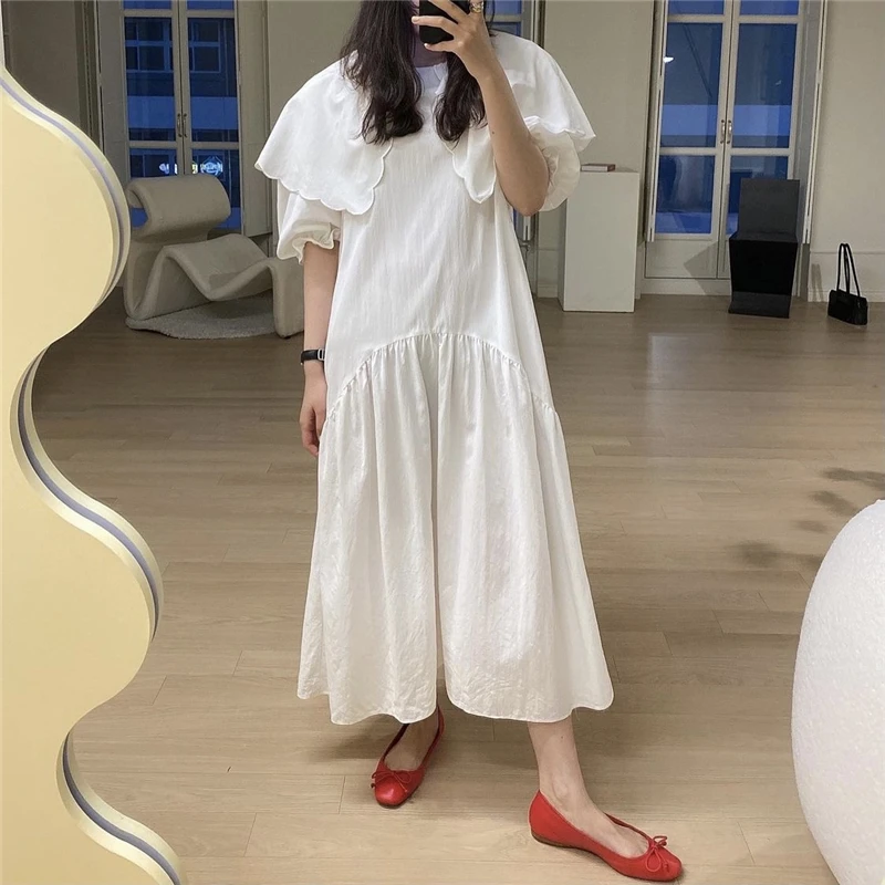 

Hzirip Gentle Solid Color Elegant Age-Reducing Design Sense Ladies 2021 Hot All-Match Loose Casual Long Chic Fashion Dress