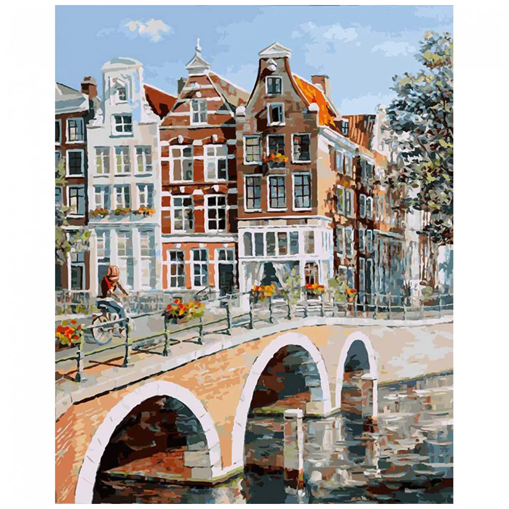 &quotИмператорский канал в Амстердаме&quot Живопись по номерам на холсте 40 * 50.