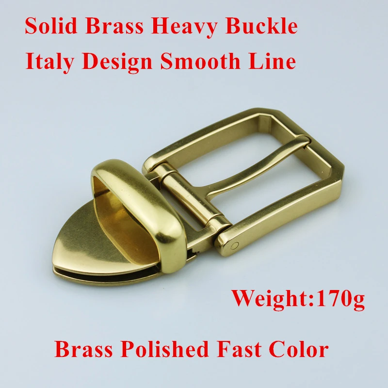 

DIY Leathercraft Hardware Solid Brass Men's Belt Buckles Nature Brass Polished Color 40mm Metal Buckle Accessories For Leather