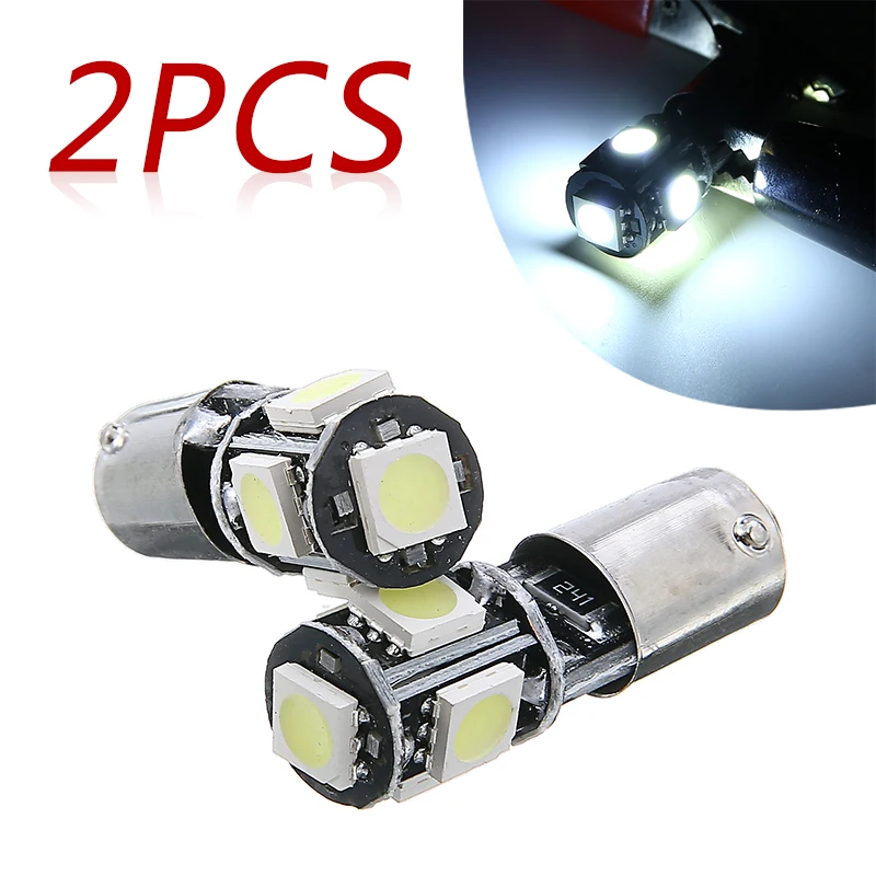 2 шт. H6W 434 Bax9s Canbus без ошибок 5 SMD светодиодные парковочные лампы боковые белые