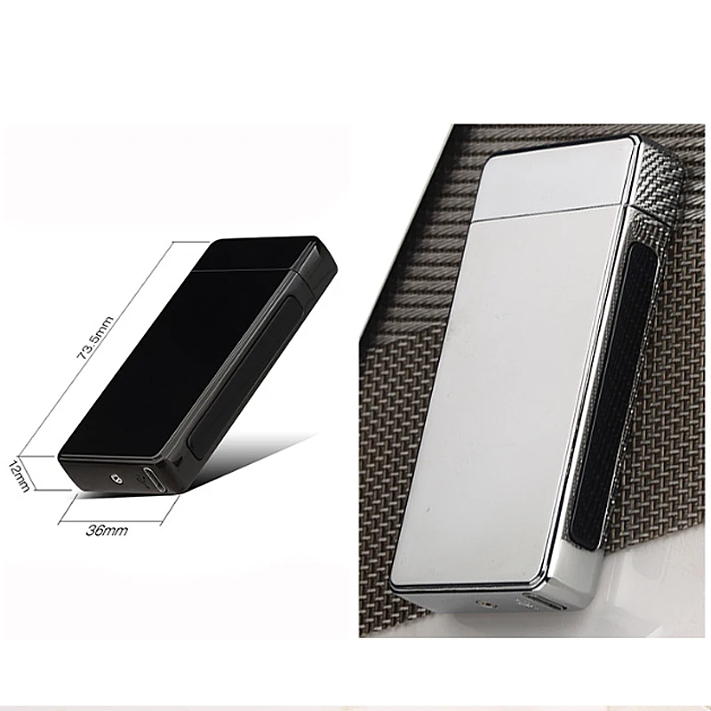 

Dual arc lighter charging windproof creative usb electronic cigarette lighter fingerprint touch induction power display tide