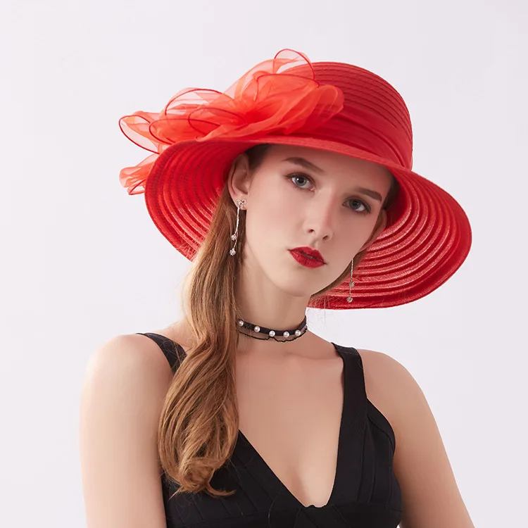 2021 Eugen gauze basin hat Korean bow net gauze sun hat female summer outing sun hat sun hat