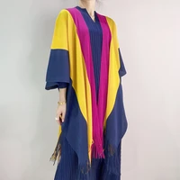 women trench coat 2022 new miyake pleated fashion high street loose plus size long open stitch long coats tide