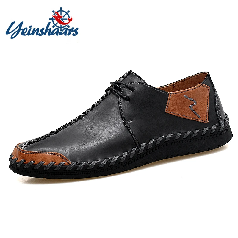 

2022 Man Casual Shoes Men Genuine Leather Handmade business Moccasins Loafers Comfy Male Driving Boat Sneaker Big Size 38-47