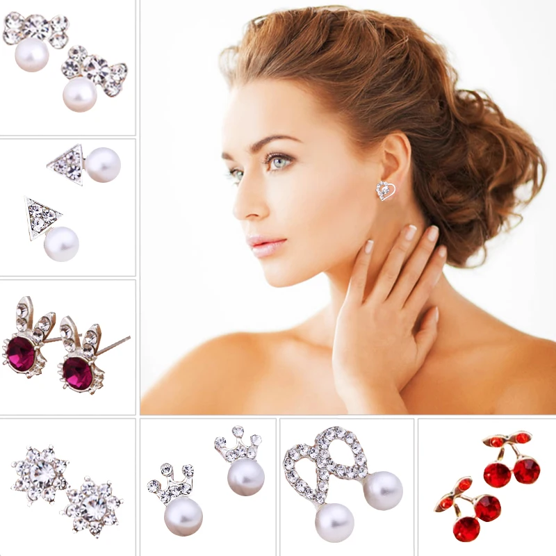 Модные Классические очаровательные корейские геометрические серьги-гвоздики с