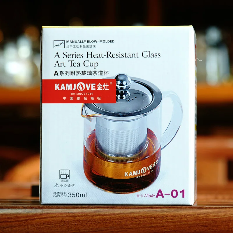 

[GRANDNESS] Kamjove A-01 чайник из прозрачного стекла с 304 нержавеющей сталью тонкий заварочный 350 мл Kamjove Art чайная чашка Kamjove чайный горшок