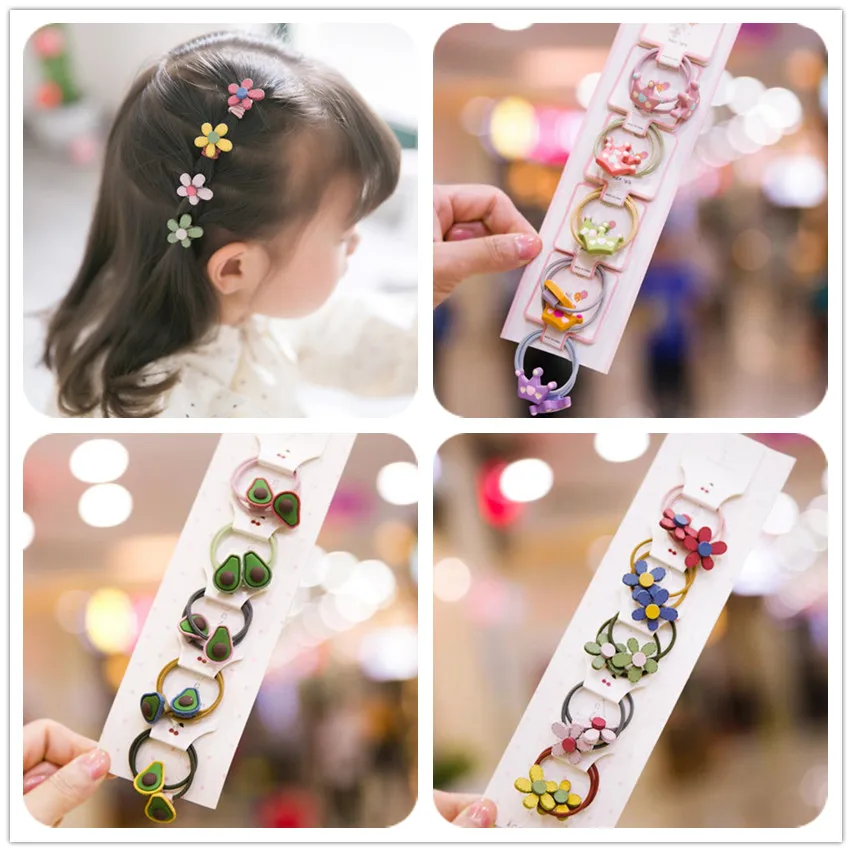 Милые детские резинки для волос с цветочным рисунком|Аксессуары девочек| |