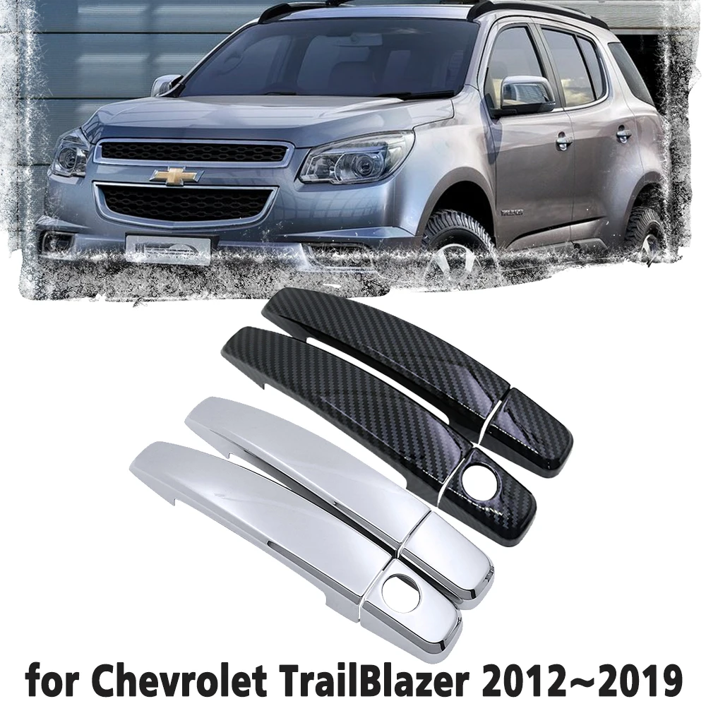 

Black Carbon Fiber handle Or Chrome Side Door Cover Trim Set for Chevrolet TrailBlazer MUX 2012~2019 Auto Stylin Car Accessories