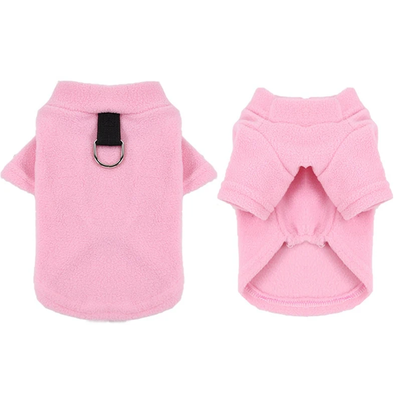 Домашняя собака теплая однотонная одежда осень зима сплошной цвет рубашка