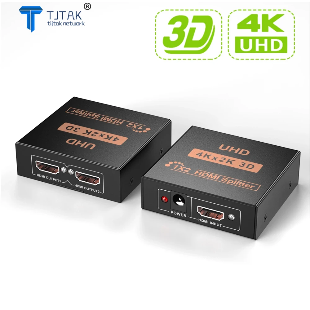 TJTAK 4K HDMI совместимый Splitter1x2 Full HD 1080P видео переключатель 1 в 2 Выход Усилитель