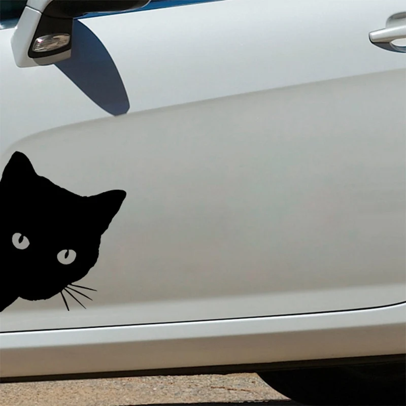 

Cartoon Car Sticker CAT FACE PEERING on Car Styling Pet Cat Vinyl Window Car Styling Decal PVC15*12cm