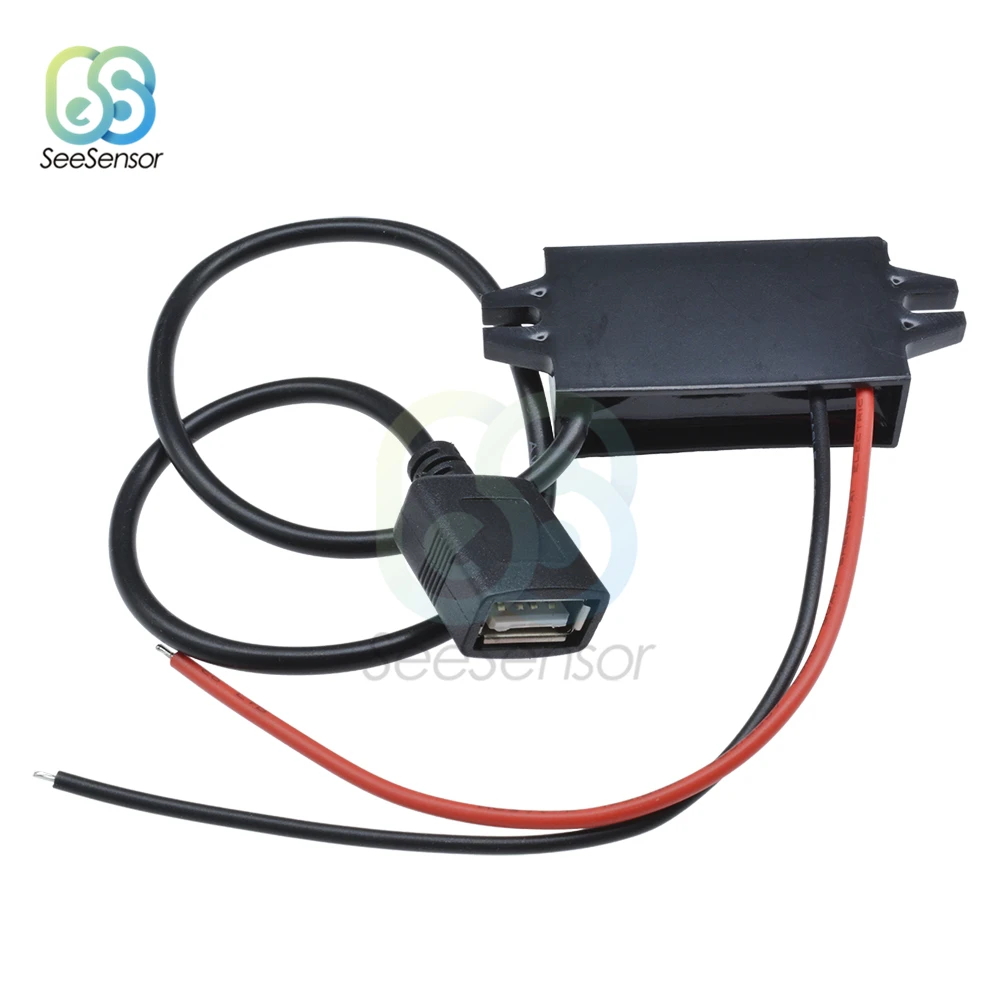 Автомобильный понижающий преобразователь Напряжения DC/DC 12 В в 5 3A 15 Вт USB