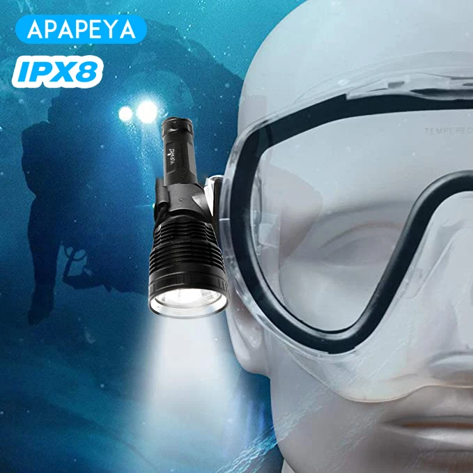 

Светодиодный фонарик Apapeya, мощный перезаряжаемый фонарик с батареей 18650, масштабируемый водонепроницаемый фонарик для кемпинга и охоты