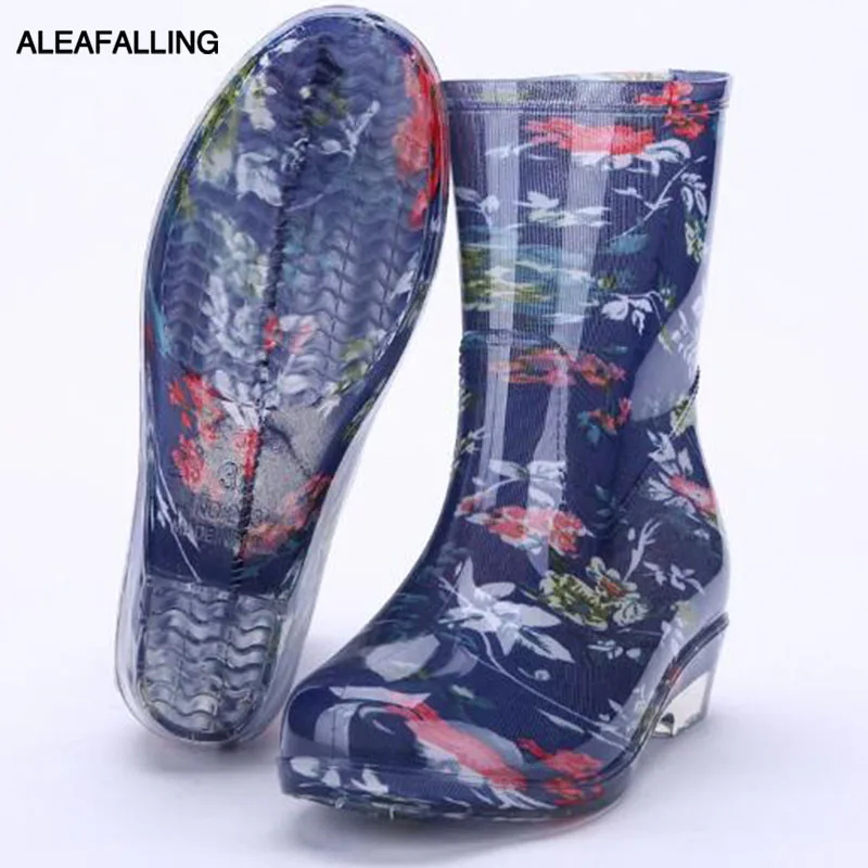 Aleafalling платье нового дизайна для девочек Непромокаемые сапоги Водонепроницаемая