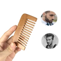 customizable logo natural pear wood beard care grooming comb pocket comb