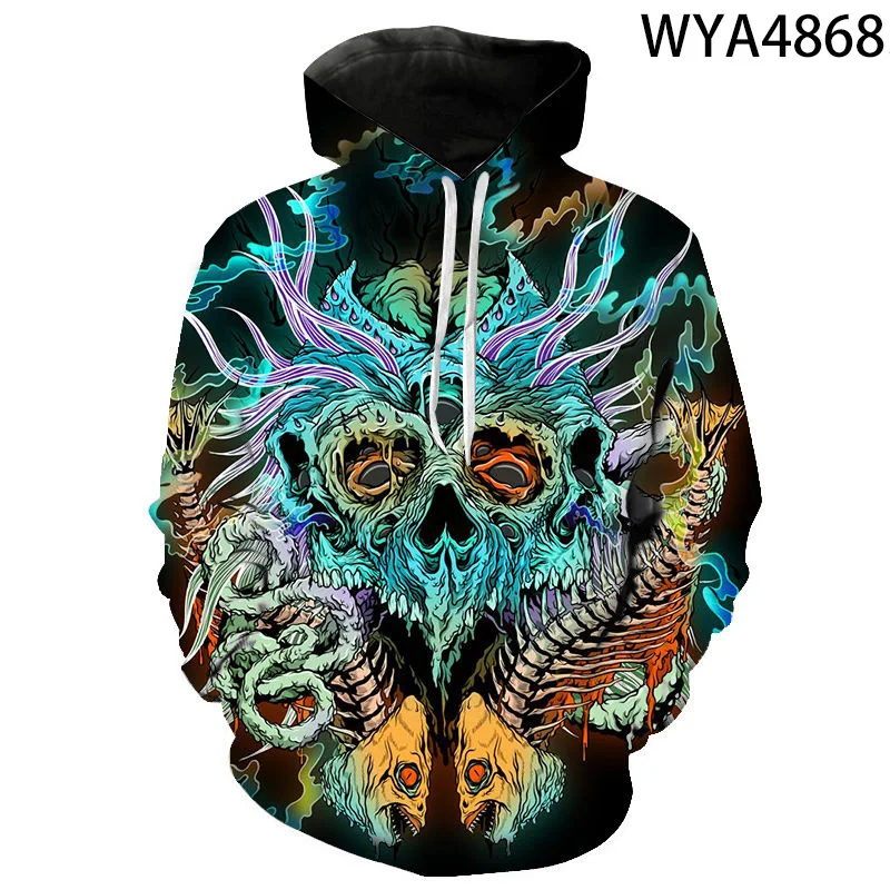 

2021 New Fashion Skeleton Boy Girl Kids Long Sleeve Sweatshirts 3D Printed Hoodies Pullover Men Women Children Streetwear Jacket
