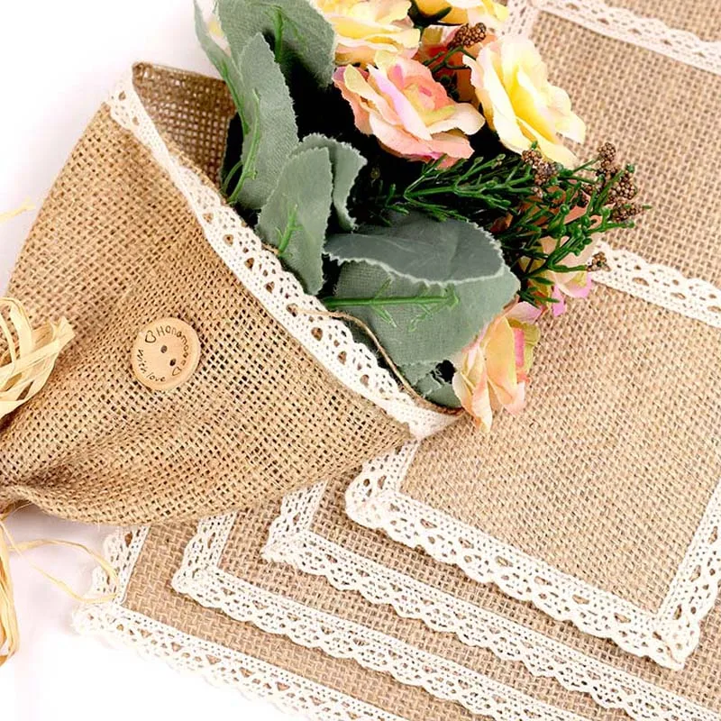 Джутовая Мешковина шт гессенской каботажное судно тканевый винтажные Свадебные