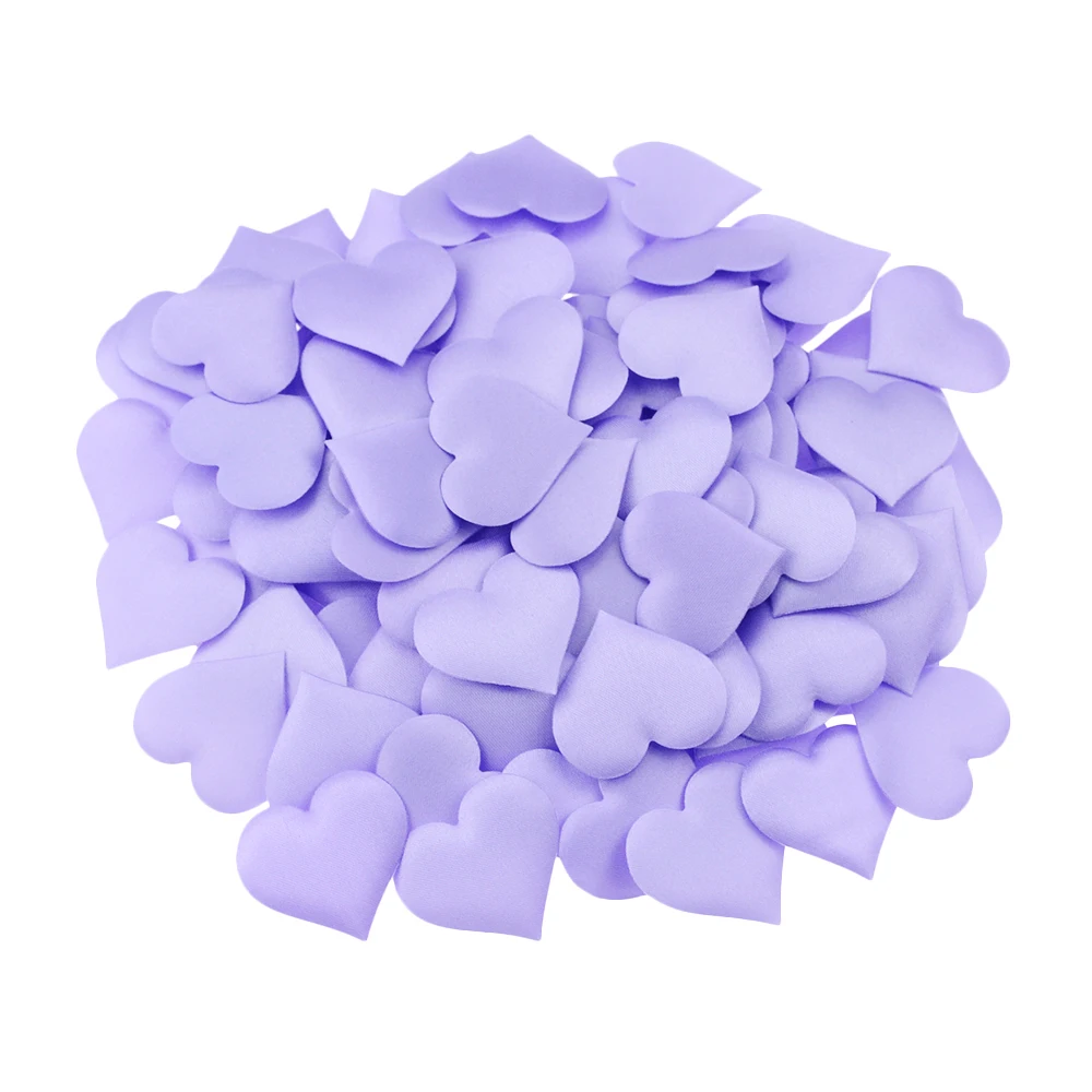 Purple 100 шт, стереоскопическая губка с сердечком, украшение для свадьбы, лепестки конфетти 3,5 см - Цвет: Purple
