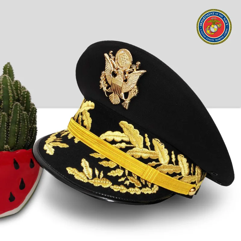 Admiral General военные кепки высокого класса Американский шлем летчика унисекс Униформа шапки Air cap