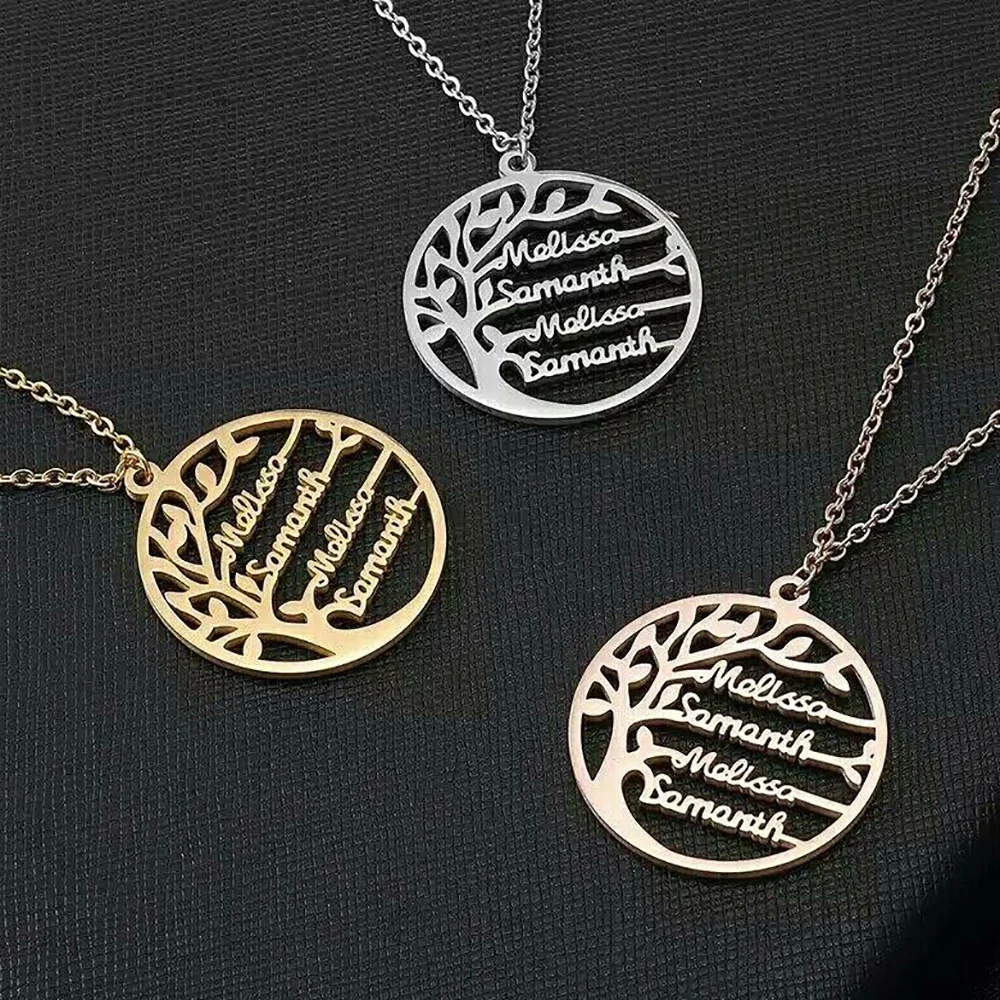 

Mini-World Tree of Life Custom Necklace 1-6 Name Personalized Jewelry Family Member Necklaces The Best Gift For Mother Wife