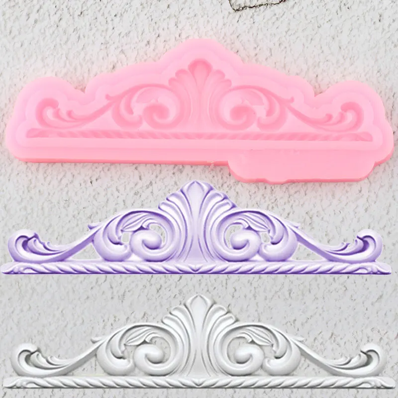 3D рельефные силиконовые формы в стиле барокко виде листьев для свадьбы конфет