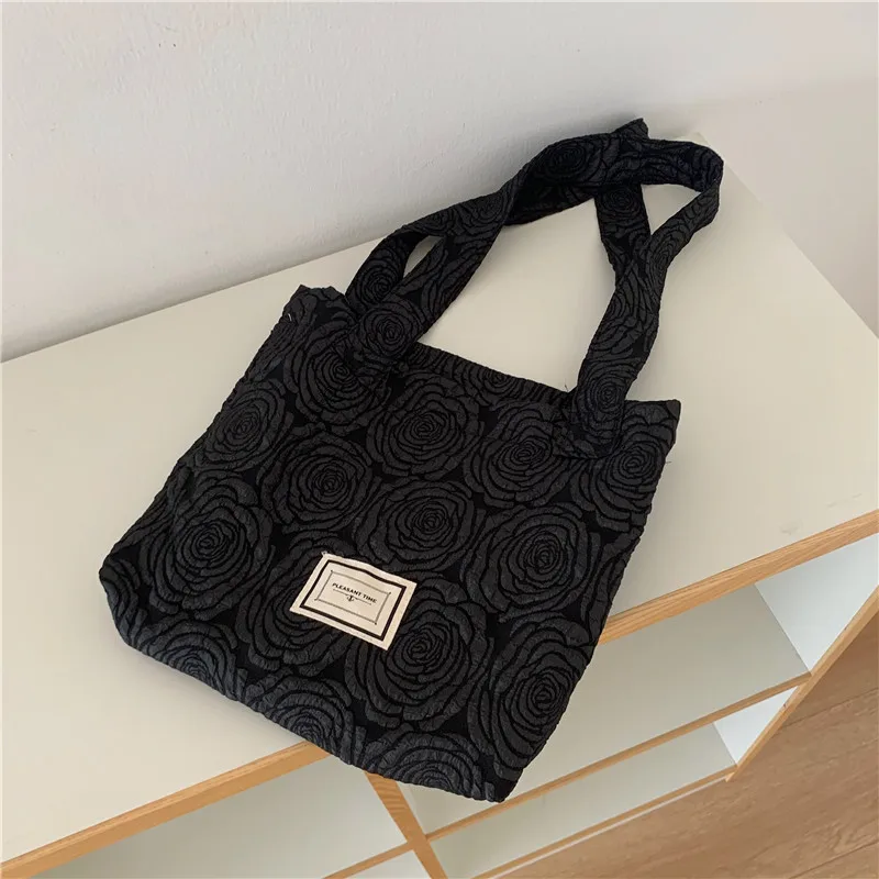 

Women's Simple Floral Underarm Bag Vintage Design Female Shopper Tote Bag Handbags Student Girls Large Capacity Shoulder Bags