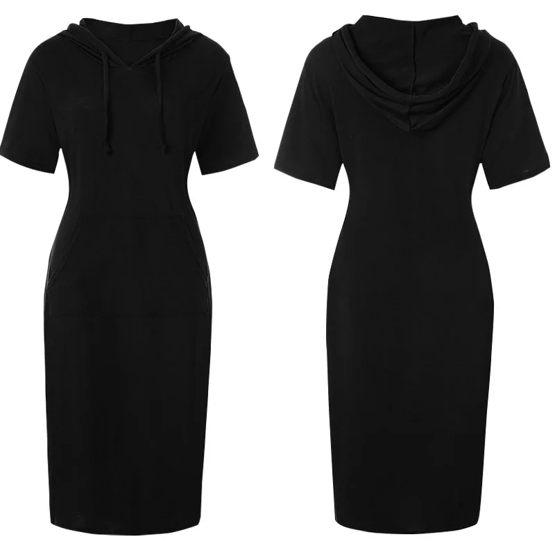 

Женское платье-свитшот, Длинная толстовка, повседневный однотонный пуловер с капюшоном, женская верхняя одежда, женская одежда в уличном ст...