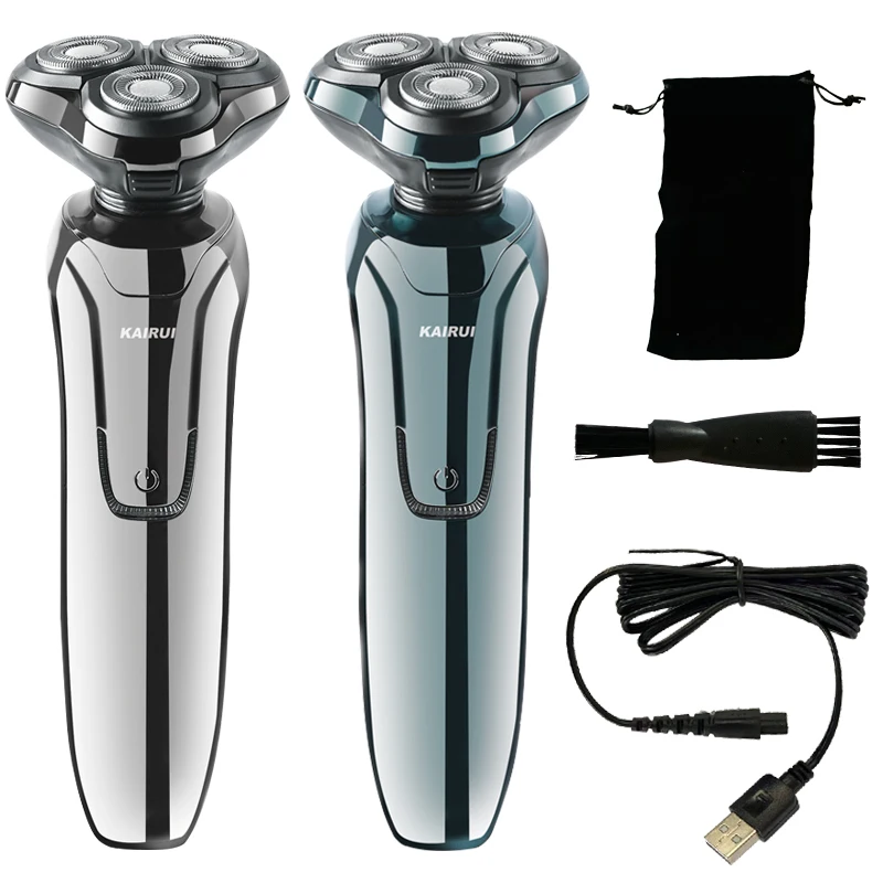 

Rechargeable Battery Professional Shaver with 3 Floating Rotary Blade and USB Charging Cable